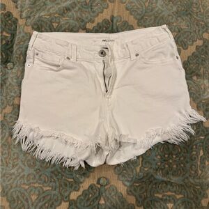 white cut off jean shorts